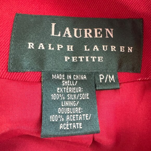 Ralph Lauren Vintage Women's Silk Jacket with Belt Red Size - P/M - Picture 7 of 9